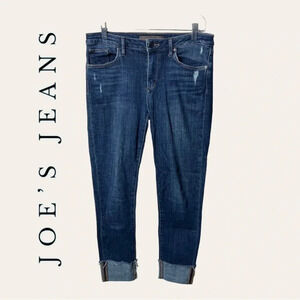 0357W. JOE’S JEANS CUFFED DENIM‎ JEANS SKINNY STYLE SIZE 29 DARK WASH IN COLOR